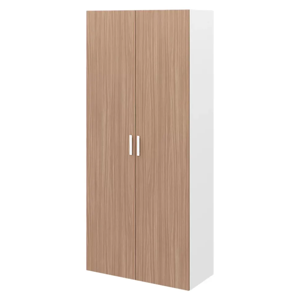 Armoire penderie 2 portes battantes effet chêne et blanc GoodHome Atomia H. 225 x L. 100 x P. 45 cm