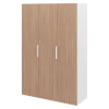 Armoire penderie 3 portes battantes effet chêne chaud et blanc GoodHome Atomia H. 225 x L. 150 x P. 58 cm