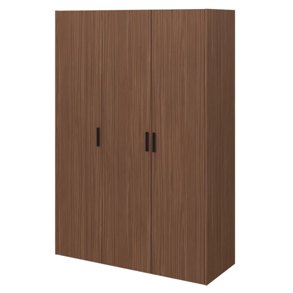 Armoire penderie 3 portes battantes effet noyer GoodHome Atomia H. 225 x L. 150 x P. 58 cm