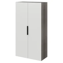 Armoire penderie 2 portes battantes gris et effet chêne grisé GoodHome Atomia H. 187 x L. 100 x P. 45 cm
