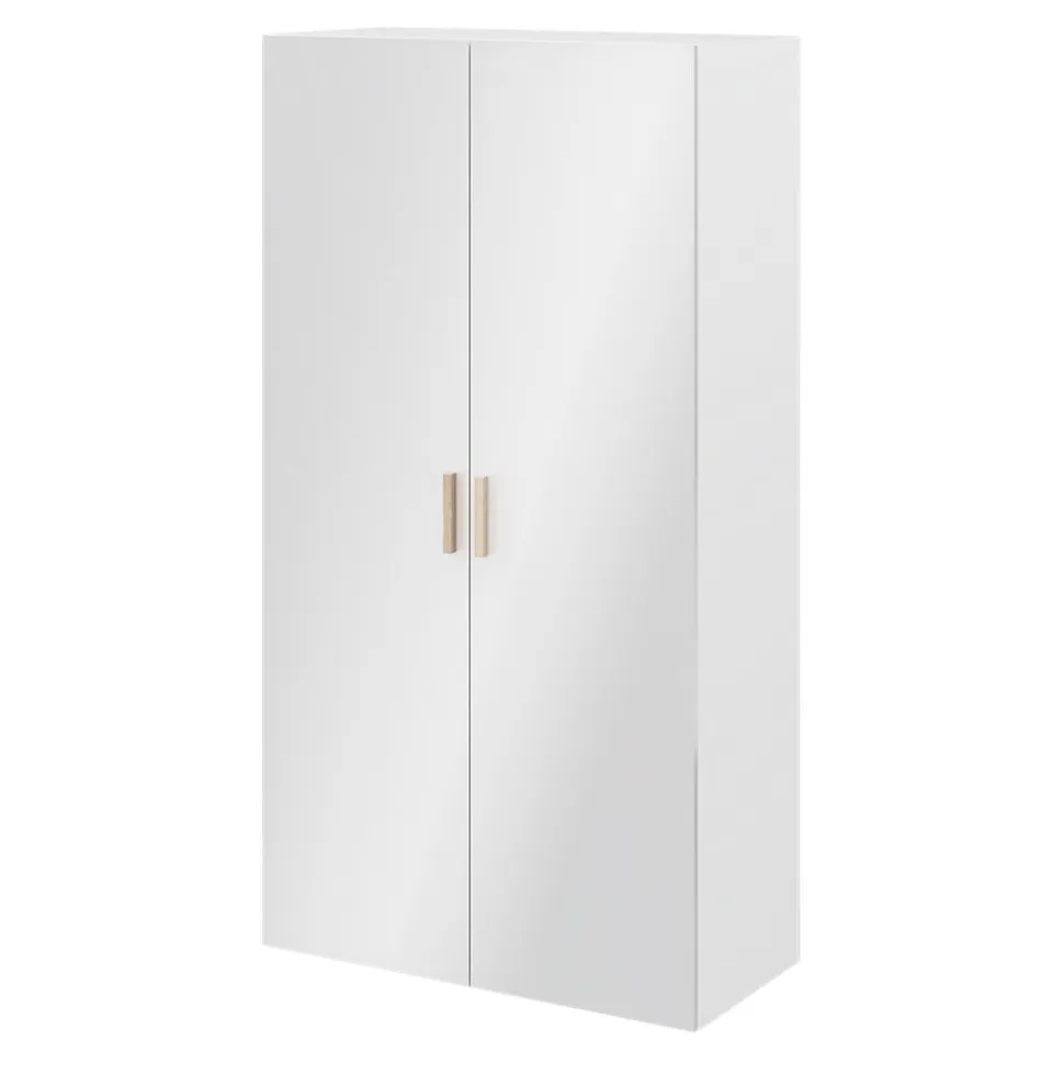 Armoire penderie 2 portes battantes blanc brillant GoodHome Atomia H. 187 x L. 100 x P. 45 cm