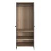 Armoire penderie 2 portes battantes gris clair et effet chêne GoodHome Atomia H. 187,5 x L. 75 x P. 58 cm