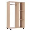 Armoire penderie armoire de rangement mobile panneaux de particules coloris chêne clair