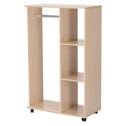 Armoire penderie armoire de rangement mobile panneaux de particules coloris chêne clair