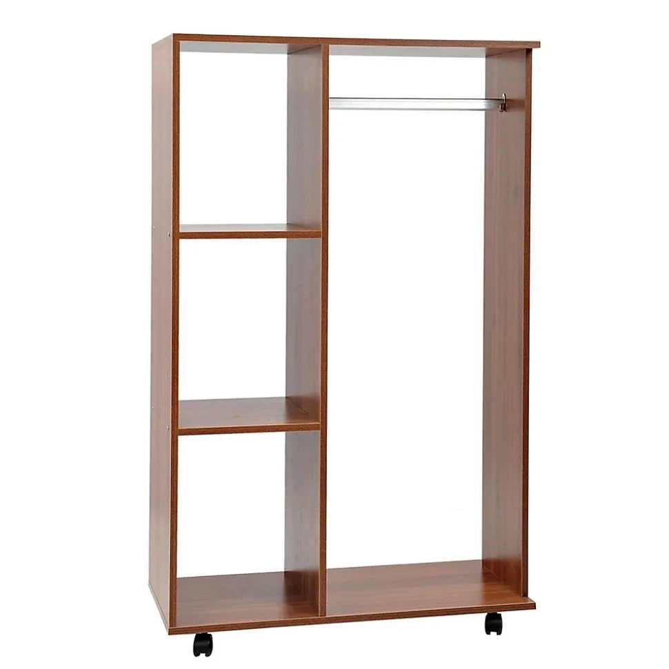 Armoire penderie armoire de rangement mobile panneaux de particules coloris chêne moyen