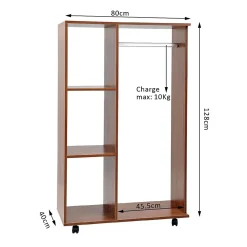 Armoire penderie armoire de rangement mobile panneaux de particules coloris chêne moyen