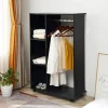 Armoire penderie armoire de rangement mobile panneaux de particules noir