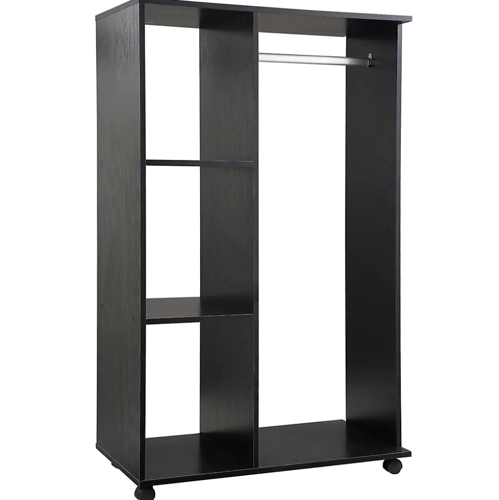 Armoire penderie armoire de rangement mobile panneaux de particules noir