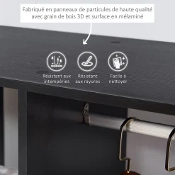 Armoire penderie armoire de rangement mobile panneaux de particules noir