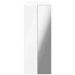 Armoire penderie blanche portes battantes miroir et blanches GoodHome Atomia H. 187,5 x L. 75 x P. 60 cm
