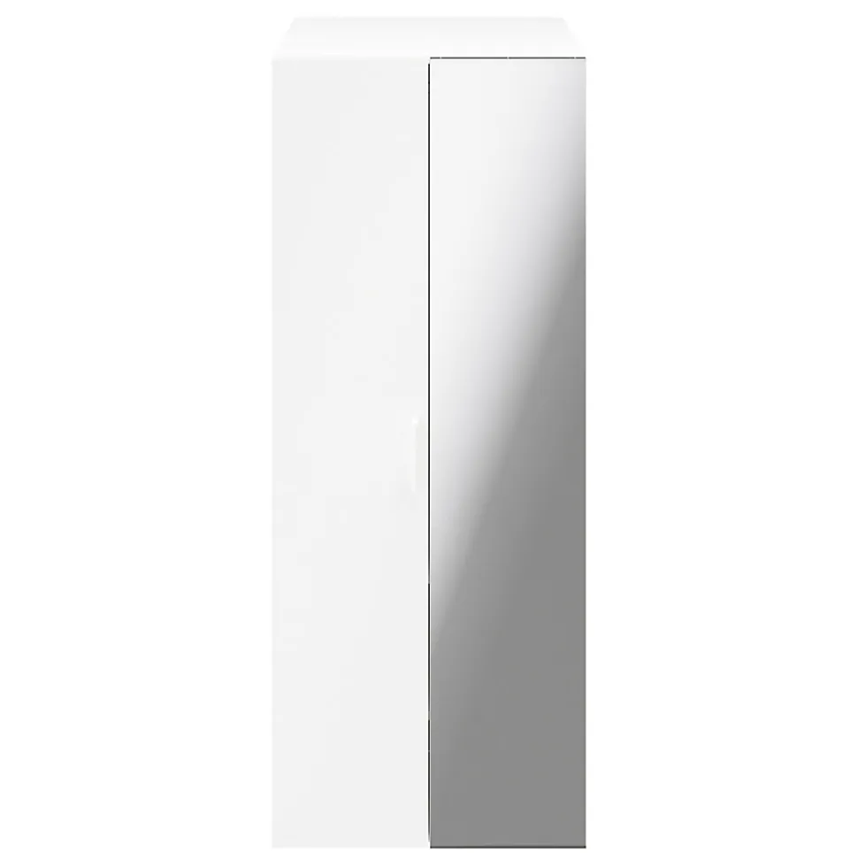 Armoire penderie blanche portes battantes miroir et blanches GoodHome Atomia H. 187,5 x L. 75 x P. 60 cm