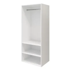 Armoire penderie blanche portes battantes miroir et blanches GoodHome Atomia H. 187,5 x L. 75 x P. 60 cm