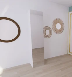 Armoire penderie blanche avec miroir GoodHome Atomia H. 225 x L. 50 x P. 58 cm