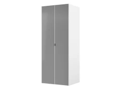 Armoire penderie blanche avec miroir et bloc 3 tiroirs GoodHome Atomia H. 187,5 x L. 75 x P. 58 cm