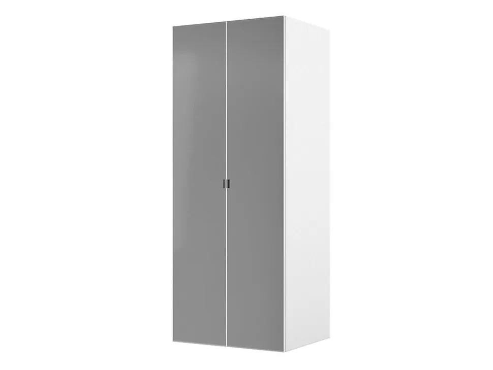 Armoire penderie blanche avec miroir et bloc 3 tiroirs GoodHome Atomia H. 187,5 x L. 75 x P. 58 cm