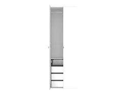 Armoire penderie blanche avec miroir et bloc 3 tiroirs GoodHome Atomia H. 225 x L. 75 x P. 58 cm