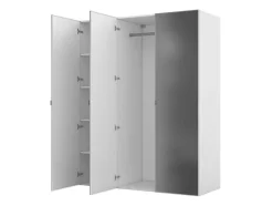 Armoire penderie blanche avec miroir GoodHome Atomia H. 187,5 x L. 150 x P. 58 cm