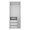 Armoire penderie blanche avec bloc 3 tiroirs GoodHome Atomia H. 187,5 x L. 75 x P. 58 cm