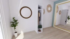 Armoire penderie blanche avec étagère GoodHome Atomia H. 225 x L. 50 x P. 58 cm