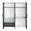 Armoire penderie blanche avec 4 portes battantes noires H.225 x L.200 x P.58 cm, GoodHome Atomia Noveleties