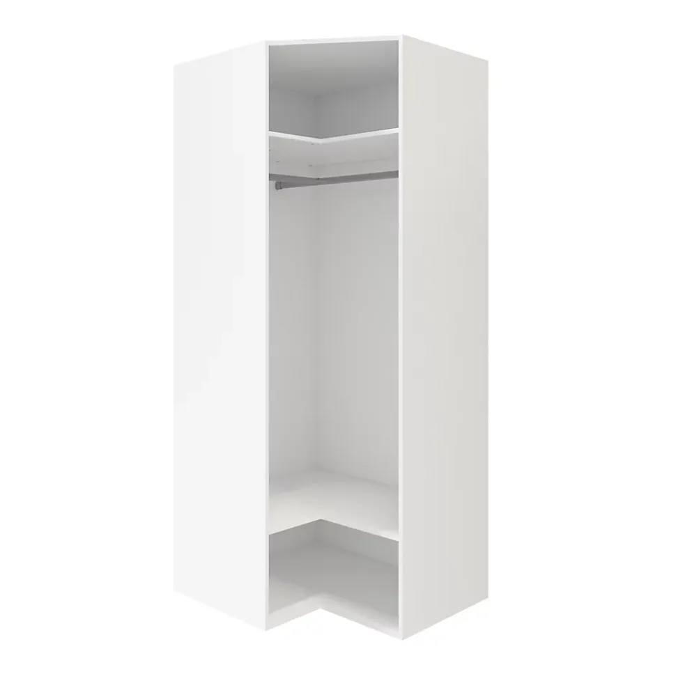 Armoire penderie d'angle blanche avec porte battante GoodHome Atomia H. 225 x L. 100 x P. 89 cm