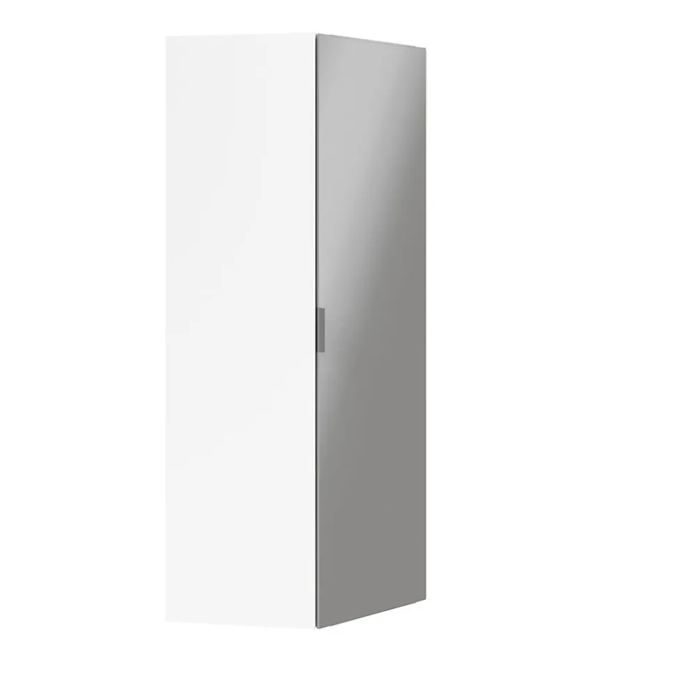 Armoire penderie d'angle blanche avec porte battante miroir GoodHome Atomia H. 225 x L. 100 x P. 89 cm