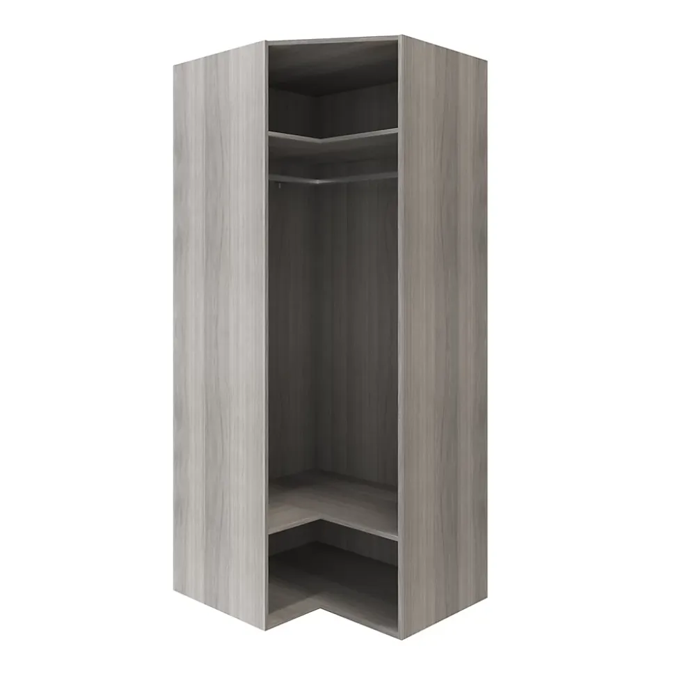 Armoire penderie d'angle effet chêne grisé avec porte battante GoodHome Atomia H. 225 x L. 100 x P. 89 cm