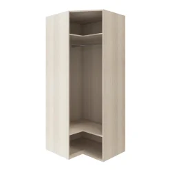 Armoire penderie d'angle effet chêne avec porte battante miroir GoodHome Atomia H. 225 x L. 100 x P. 89 cm