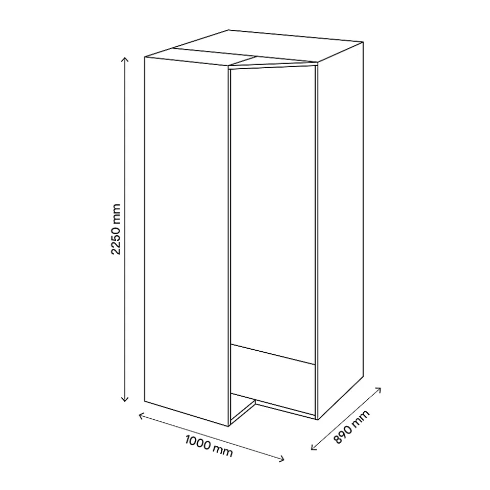 Armoire penderie d'angle effet chêne avec porte battante GoodHome Atomia H. 225 x L. 100 x P. 89 cm