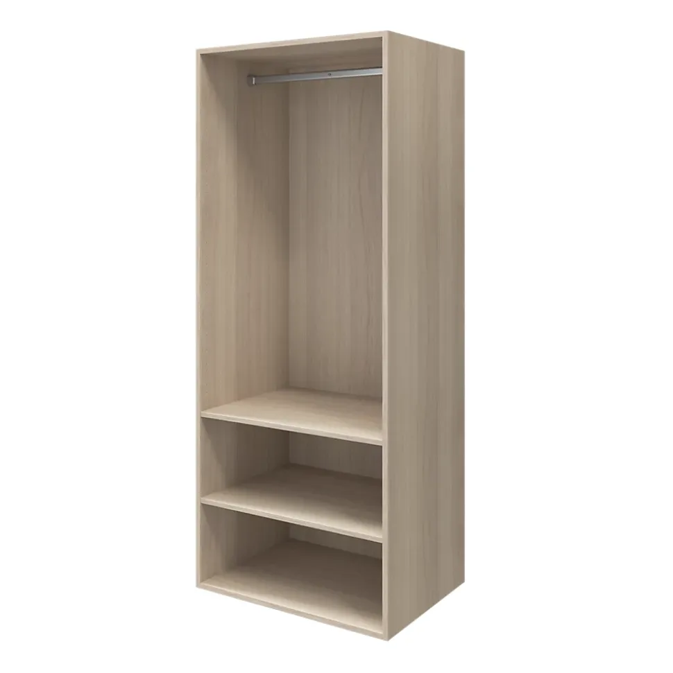 Armoire penderie effet chêne portes battantes miroir et effet chêne GoodHome Atomia H. 187,5 x L. 75 x P. 60 cm
