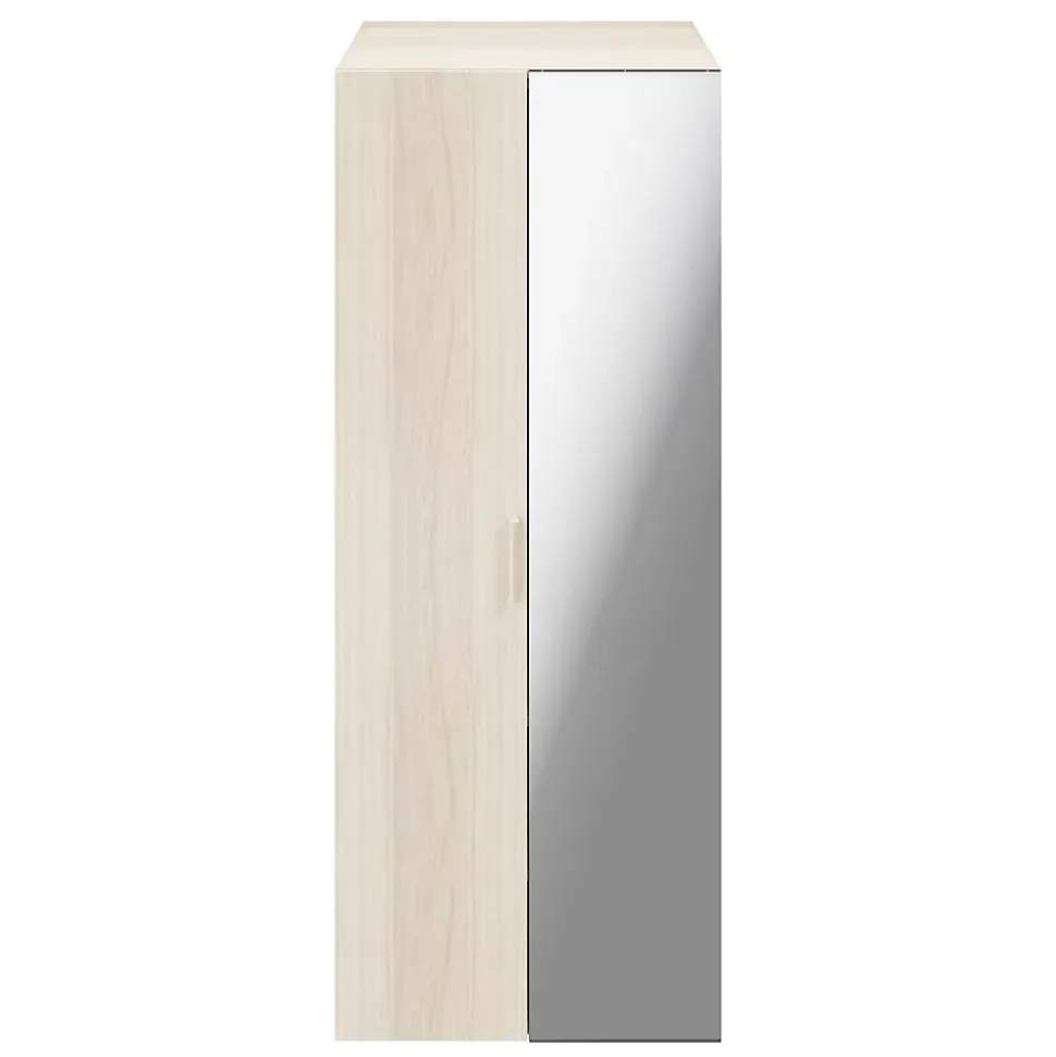 Armoire penderie effet chêne portes battantes miroir et effet chêne GoodHome Atomia H. 187,5 x L. 75 x P. 60 cm