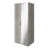 Armoire penderie effet chêne grisé portes battantes miroir et effet chêne grisé GoodHome Atomia H. 187,5 x L. 75 x P. 60 cm