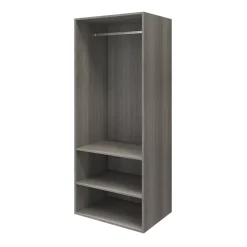 Armoire penderie effet chêne grisé portes battantes miroir et effet chêne grisé GoodHome Atomia H. 187,5 x L. 75 x P. 60 cm