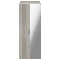 Armoire penderie effet chêne grisé portes battantes miroir et effet chêne grisé GoodHome Atomia H. 187,5 x L. 75 x P. 60 cm