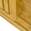 Armoire penderie en bambou - 2 portes coulissantes, 7 étagères, 2 barres - dim. 145L x 35l x 165Hcm