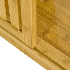 Armoire penderie en bambou - 2 portes coulissantes, 7 étagères, 2 barres - dim. 145L x 35l x 165Hcm