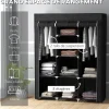Armoire penderie multi-rangement - 8 étagères, 2 barres - dim. 125L x 43l x 162,5H cm - acier noir non tissé noir