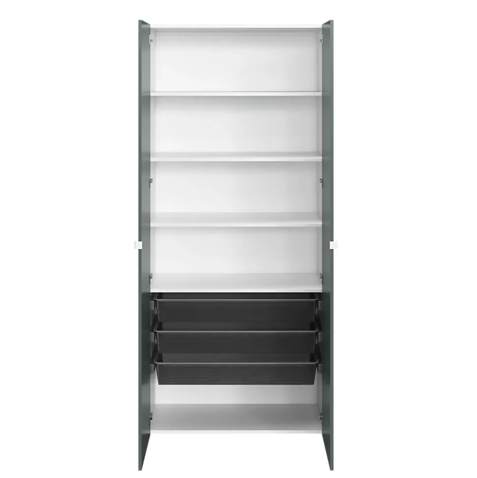 Armoire penderie portes battantes vert forêt et blanc GoodHome Atomia H. 225 x L. 100 x P. 45 cm