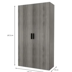Armoire penderie portes battantes effet chêne grisé GoodHome Atomia H. 187,5 x L. 100 x P. 45 cm