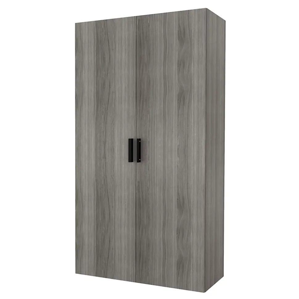 Armoire penderie portes battantes effet chêne grisé GoodHome Atomia H. 187,5 x L. 100 x P. 45 cm