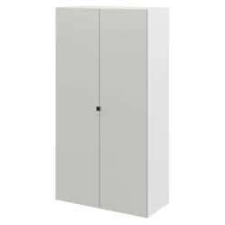 Armoire penderie portes battantes gris clair et blanc GoodHome Atomia H. 187 x L. 100 x P. 45 cm