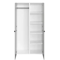 Armoire penderie portes battantes gris clair et blanc GoodHome Atomia H. 187 x L. 100 x P. 45 cm
