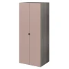 Armoire penderie portes battantes rose taupe et effet chêne GoodHome Atomia H. 187 x L. 75 x P. 58 cm