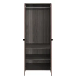 Armoire penderie portes battantes rose taupe et effet chêne GoodHome Atomia H. 187 x L. 75 x P. 58 cm