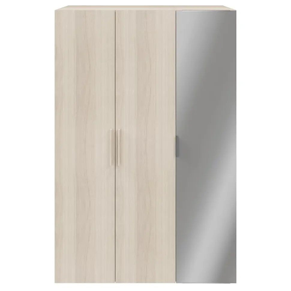 Armoire penderie portes battantes miroir et effet chêne GoodHome Atomia H. 225 x L. 150 x P. 60 cm