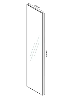 Armoire penderie portes battantes miroir et effet chêne GoodHome Atomia H. 225 x L. 150 x P. 60 cm