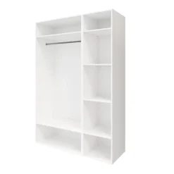 Armoire penderie portes battantes miroir et tiroirs blanc GoodHome Atomia H. 225 x L. 150 x P. 60 cm