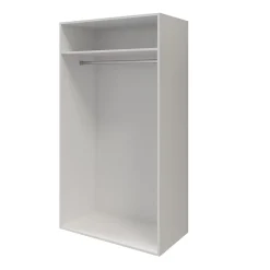 Armoire penderie portes battantes blanche et anthracite brillant GoodHome Atomia H. 187,5 x L. 100 x P. 60 cm