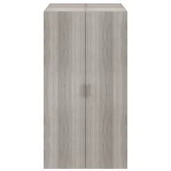 Armoire penderie portes battantes effet chêne grisé avec 6 étagères GoodHome Atomia H. 187,5 x L. 100 x P. 60 cm