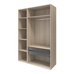 Armoire penderie portes battantes effet chêne GoodHome Atomia H. 225 x L. 150 x P. 60 cm
